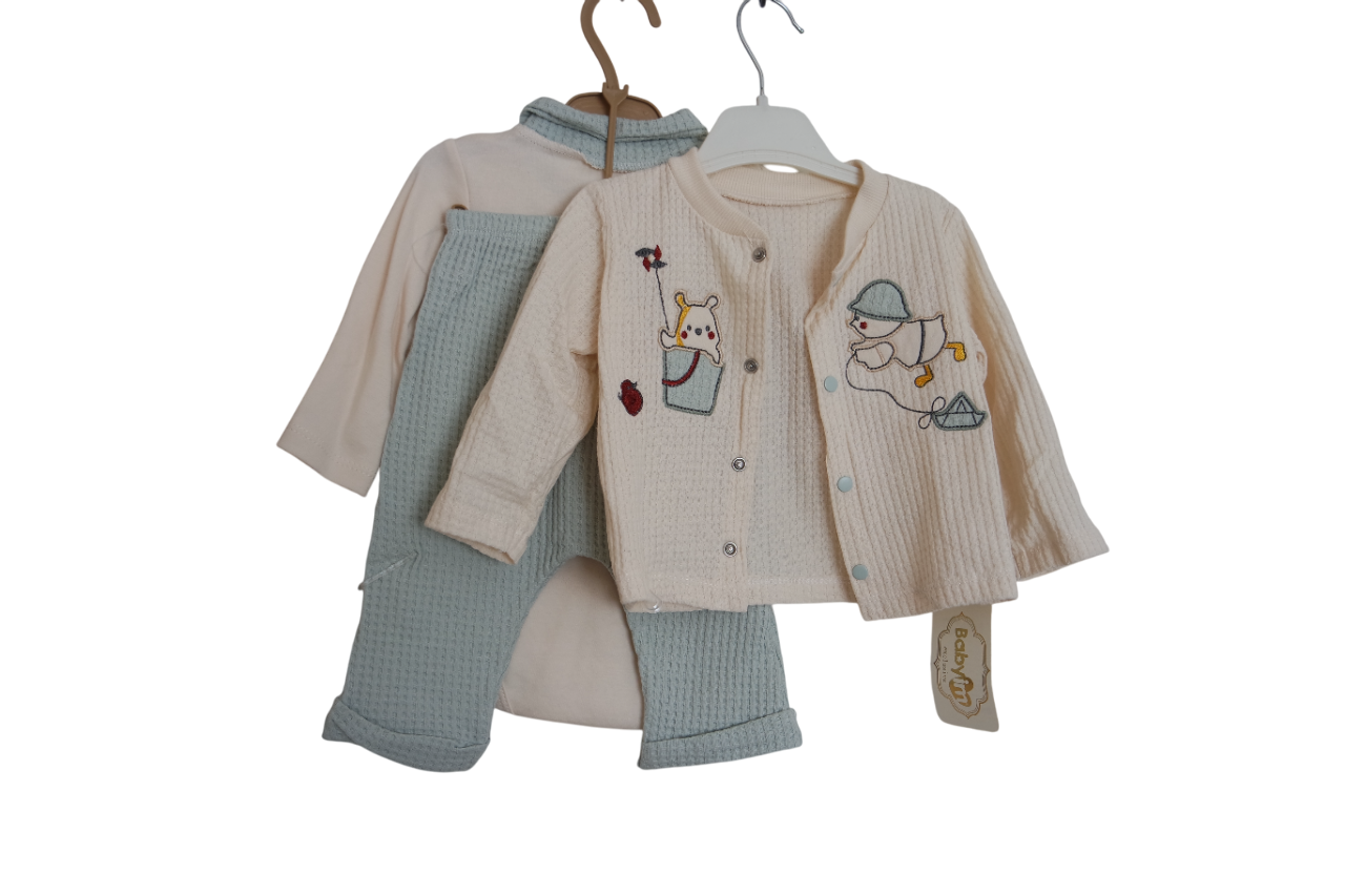 YAKA DETAYLI BADYLİ 3LÜ SET