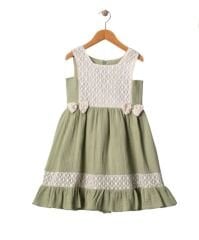 ROBASİ DANTELLİ ELBİSE YEŞİL (5 Y-6Y-7Y-8Y)