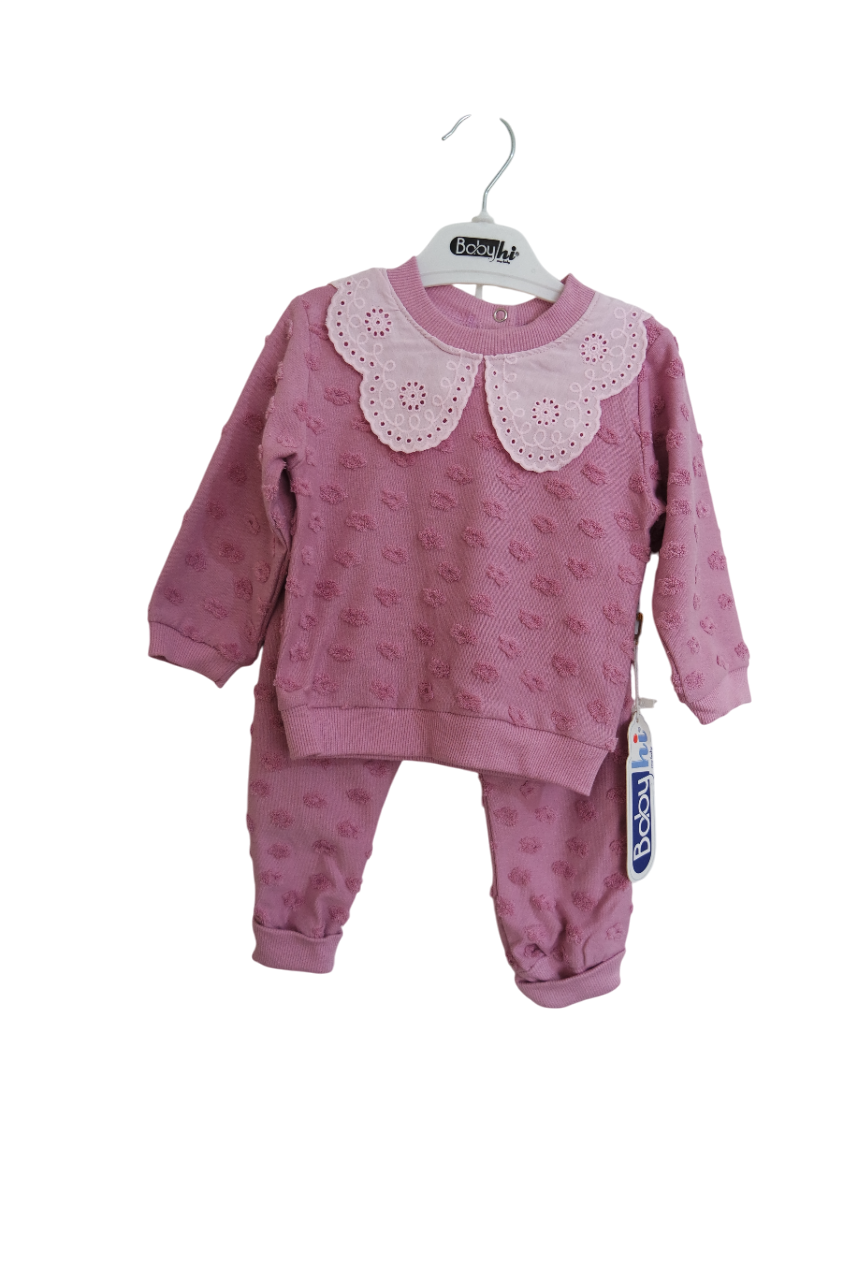 PAPATYALI DANTELLİ 2'Lİ TAKIM MOR RENK KIZ BEBEK