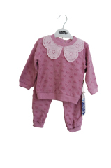 PAPATYALI DANTELLİ 2'Lİ TAKIM MOR RENK KIZ BEBEK