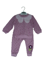 PAPATYALI DANTELLİ 2'Lİ TAKIM MOR RENK KIZ BEBEK