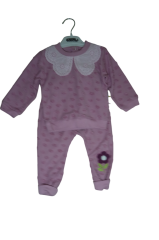 PAPATYALI DANTELLİ 2'Lİ TAKIM MOR RENK KIZ BEBEK