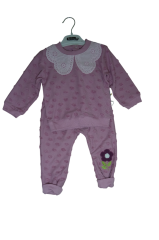 PAPATYALI DANTELLİ 2'Lİ TAKIM MOR RENK KIZ BEBEK